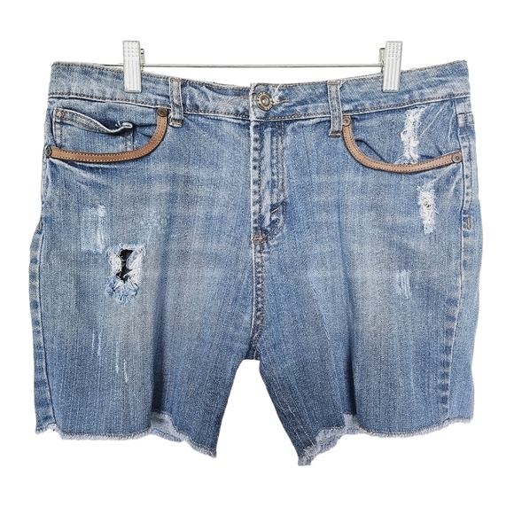 Reuse Denim Jean Bermuda Shorts - Picture 1 of 4